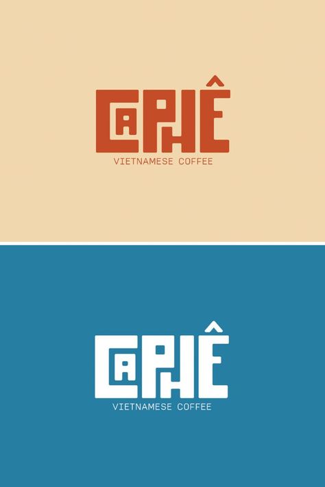 Vietnamese Logo Design, Coffee Typography Design, Coffee Brand Logo, Korea Logo, Coffee Logo Design, Logo Typeface, Traditional Logo, Logo Cafe, American Advertising