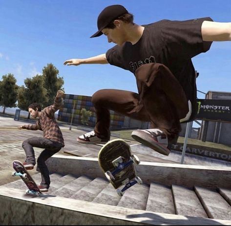 Skate 3 Game Aesthetic, Skate 3 Pfp, Skate 3 Game, Xbox 360 Pfp, Burberry Erry, Soundcloud Songs, 2010s Nostalgia, Skate 3, Anime Gangster