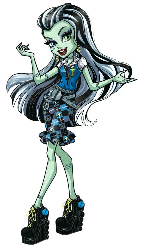 Frankie Stein Monster High, Monster High Wiki, Ghoul School, Novi Stars, Original Monster, Arte Monster High, Profile Art, Monster High Party, Frankie Stein