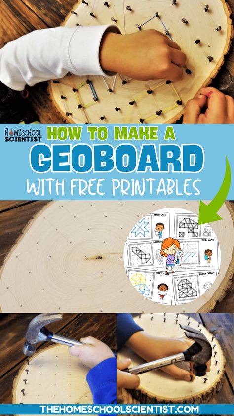 Easy to follow instructions for a homemade geoboard. Includes 40+ page printable with geoboard activities. Geoboard Activities, First Lego League, Engineering Design Process, Math Projects, Science Resources, Math Concepts, Dna Test, Early Education, Up Game