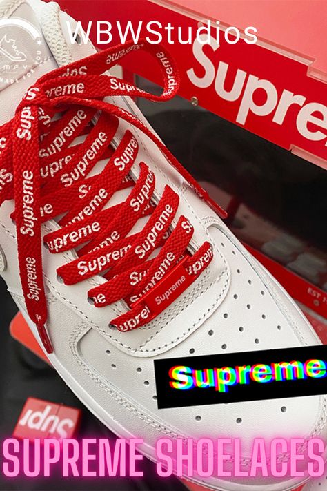 SUPREME SHOELACE Custom Shoelaces, Supreme Shoes, Shoe Lace Patterns, Superga Sneaker, Keds, Shoe Laces, Lace, Sneakers