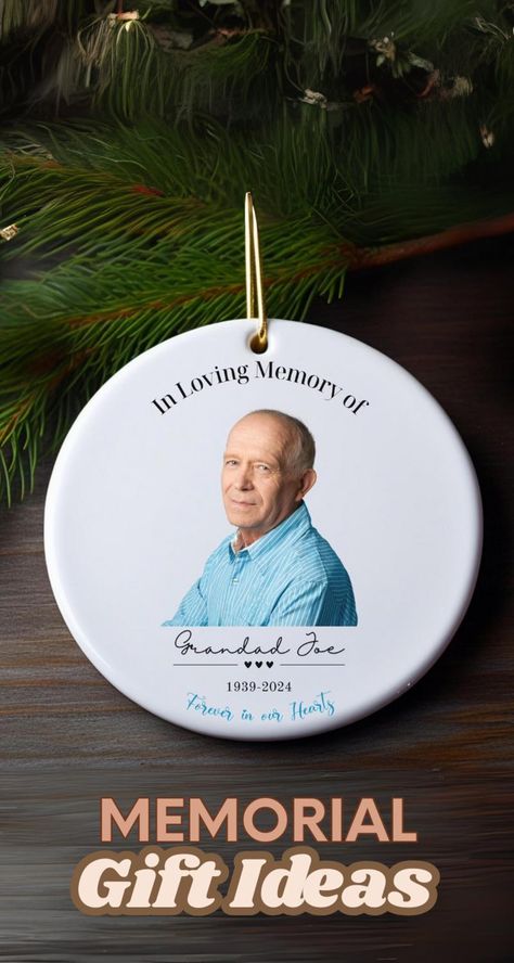 Memorial Christmas Ornament Personalized Remembrance Gift in Loving Memory Keepsake Holiday Grief Support Custom Photo Ceramic Sympathy - Etsy UK Memorial Gift Ideas, Remembrance Gifts, Loving Memory, Memorial Keepsakes, Personalized Christmas Ornaments, In Loving Memory, Memorial Gifts, Custom Photo, Christmas Ornament