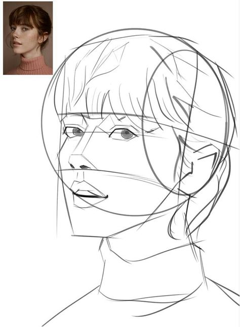 Loomis Head Proportions, Loomis Method Sketch, Loomis Method Drawing, Loomis Method Head, Face Proportions Drawing, Drawing Methods, Loomis Method, Portrait Drawing Tips, Drawing The Human Head