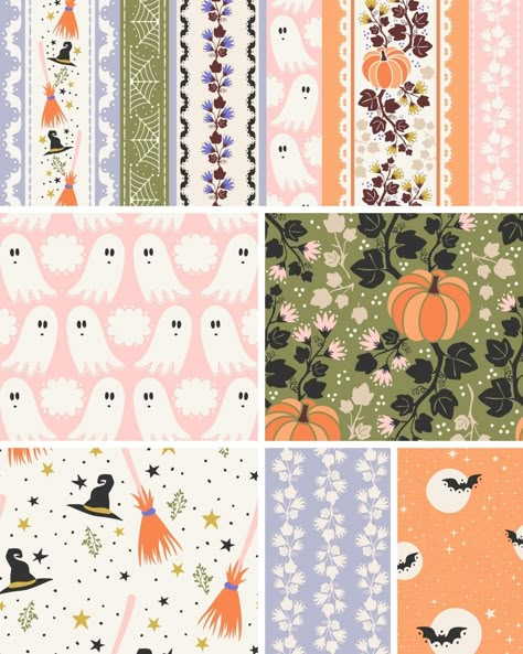 Thank you to all my wonderful first customers who purchased patterns from the Halloween collection! I’m thrilled to be a part of your creative projects and can’t wait to see how you bring my art to life. 🎃✨ Stay tuned for my upcoming Christmas collection—it’s coming soon! 🎄🖌️ #halloweenpatterns #halloweenfabric #spookydesigns #pumpkinprints #creepycrawlyfabric #hauntedprints #trickortreatfabric #spookysewing #witchypatterns #halloweencrafts #boofabric #festivefabric #spoonflowe... Surface Pattern Collection, Pattern Portfolio, Candle Painting, Halloween Doodles, Pattern Layout, Halloween Sewing, Whimsical Halloween, Halloween Pattern, Painted Candles