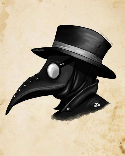 Plage Doctor Mask Drawing, Plague Doctor Side Profile, Pleg Doctor Drawing, Plague Doctor Mask Drawing, Plauge Doctor Drawings, Plague Doctor Fanart, Plague Doctor Pfp, Ordiment Ideas, Plague Doctor Drawing