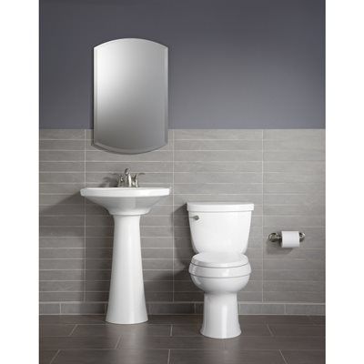 Kohler Co. Cimarron(R) Comfort Height(R) The Complete Solution(R) round-front 1.28 gpf toilet Kohler Toilet, Round Toilet, Pedestal Sinks, Modern Toilet, Pedestal Sink, Round Chair, Small Bath, Sink Top, Chair Height