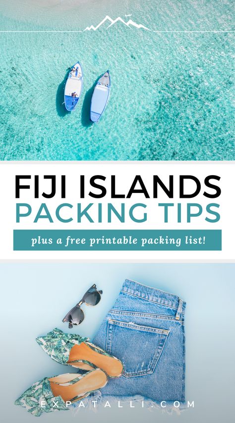 This Fiji travel guide gives you all the info you need on what to pack for your Fiji travel adventure. This helpful list is written by a resident and includes outfit ideas for the beach, city and island resorts, as well as a printable packing list. #expatalli What To Pack For Fiji, Packing For Fiji, What To Wear In Fiji, Fiji Vacation Outfits, Fiji Outfit Ideas, Fiji Packing List, Fiji Outfits, Outfit Ideas For The Beach, Aus Travel