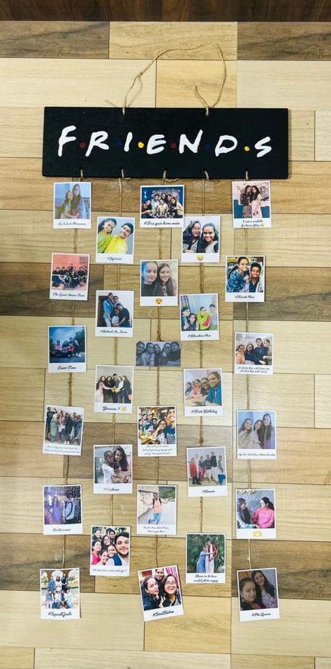 Celebrate your friendships with this beautiful handmade photo collage! 🌟 This unique gift features cherished memories captured in polaroid-style photos, perfect for birthdays, special occasions, or just because. Showcase your best moments and make your friend's day with this heartfelt memory board. Ideal for those looking for creative gift ideas, DIY projects, and personalized presents. #Friends #PhotoGift #BirthdayPresent #HandmadeGift #DIY #PhotoCollage #Friendship #GiftIdeas #BirthdayGift Friends Photo Collage, Friends Collage, Handmade Greeting Card Designs, Friendship Photos, Creative Gift Ideas, Collage Gift, Friendship Day Gifts, Photo Collage Gift, Friends Photo