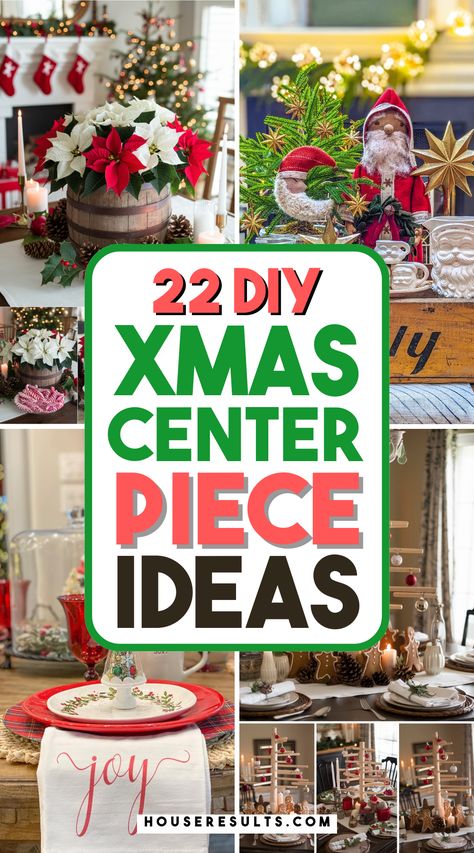 Looking for the perfect Christmas centerpiece? 🎄💖 Check out these DIY ideas that add charm and personality to your holiday table! From simple to intricate, you’ll find designs for every skill level. Save this pin and start crafting your festive centerpiece today! Cake Table Centerpieces, Christmas Centerpieces With Lights, Holiday Table Arrangements, Easy Cheap Christmas Table Centerpieces, Diy Christmas Candles Decorations, Christmas Centerpieces For Party, Dollar Store Christmas Centerpieces, Small Christmas Table Decorations, Christmas Center Piece For Table