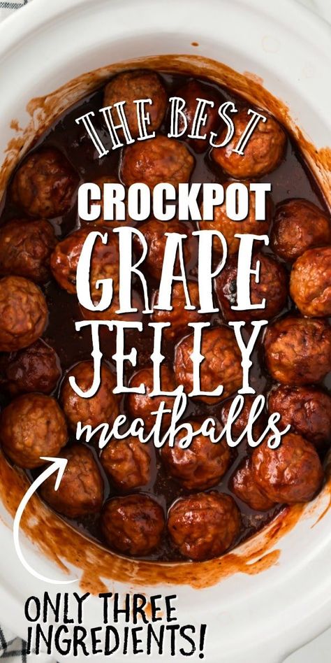 Crockpot Grape Jelly Meatballs, Meatballs Grape Jelly, Jelly Meatball Recipe, Sweet Meatballs, Grape Jelly Meatballs Recipe, Crockpot Meatballs, Meatball Recipes Crockpot, Jelly Meatballs, Grape Jelly Meatballs