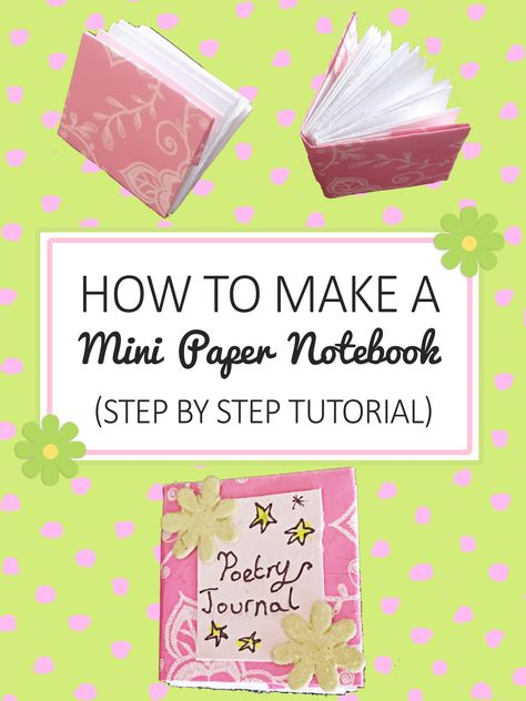 Step by step tutorial onn creating a mini paper notebook. Follow these super easy steps to create your own mini paper notebook! Mini Notebook Ideas, Diy Mini Notebook, How To Make Notebooks, Journals Ideas, Birdhouses Ideas, Books Diy, Boredom Busters For Kids, Wacky Wednesday, Poetry Journal