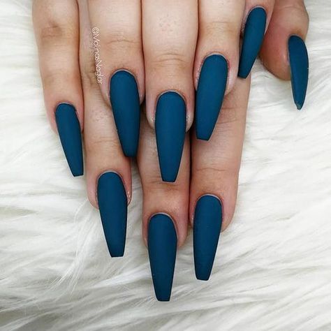 Blue Nail, Metallic Nails, Instagram Nails, Coffin Nails Designs, Pretty Acrylic Nails, Dope Nails, Short Acrylic Nails, Best Acrylic Nails, Matte Nails