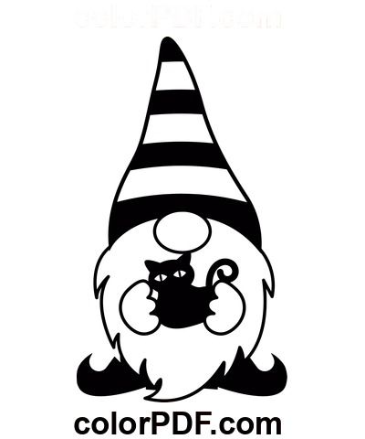 Halloween Gnome Tattoo – Coloring Pages and Books in PDF Gnome Tattoo, Tattoo Coloring Pages, Gnome Coloring Pages, Gnomes Book, Free Printable Halloween, Halloween Gnome, Frankenstein Halloween, Printable Halloween, Zombie Halloween