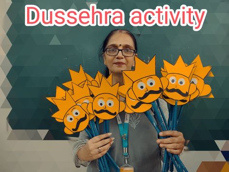 Dusherra Activity For Kids, Dushera Activity For Kids, Dussehra Activity For Kids, Navratri Activity For Preschool, Dushera Decoration For School, Navratri Activity For Kids, Dussehra Craft For Kids, Dussehra Decoration Ideas In School, Navaratri Decoration