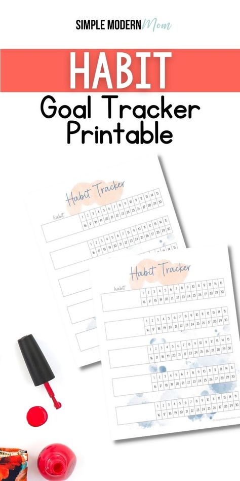 Habit Goal Tracker Printable Pretty Planner Printables, Life Organization Printables, Break A Habit, Habit Stacking, Emergency Savings, Habit Tracker Printable, Goal Tracking, Pretty Planners, Productivity Apps