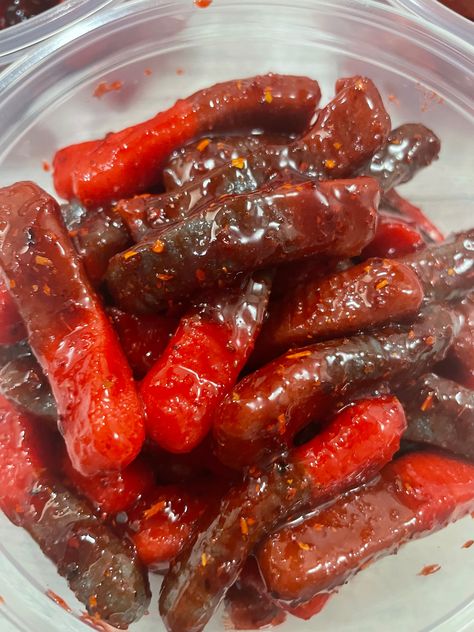 Sour Gummy Wormz DRY - IT IS MADE WITH MORE OF OUR CHILE POWDER THAN CHAMOY WHICH MAKES IT MORE IN THE SOUR SIDE WET - IT IS MADE WITH MORE OF OUR CHAMOY SAUCE THAN CHILE POWDER WHICH MAKES IT MORE IN THE SWEET SIDE Thank You for your support, if you have any questions or concerns please reach out through Etsy messages! You can find us on any social @PikozitozChamoy We do not offer returns or refunds once a package has been shipped out. No exceptions. Gummies Chamoy, Mexican Snack Foods, Chamoy Candy, Chamoy Sauce, Sour Gummy Worms, Mexican Treats, Mexican Snacks, Mexican Candy, Mexico Food