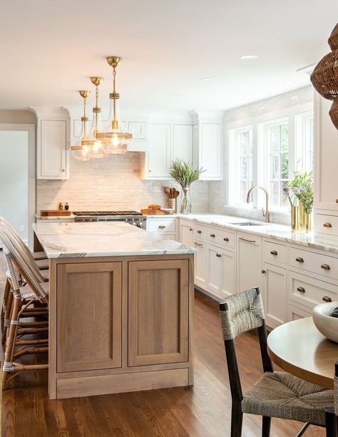 White And Wood Kitchen, Island Remodel, Light Wood Kitchens, Kitchens Cabinets, Beach Kitchen, Lake House Kitchen, Boulder Creek, Beach Kitchens, Home Inside