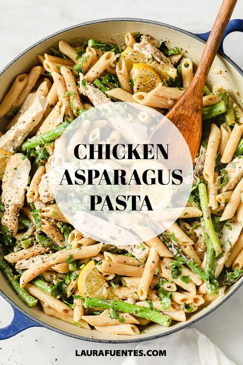 Chicken Thigh Asparagus Recipe, Lemon Chicken Orzo Pasta With Spinach And Asparagus, Pasta With Chicken And Asparagus, Rotisserie Chicken Asparagus Recipe, Chicken Asparagus Pasta Recipes, Chicken Sparragus Recipe, Chicken Strip Pasta Recipes, Dinner Everyone Will Love, Lemon Asparagus Chicken Pasta