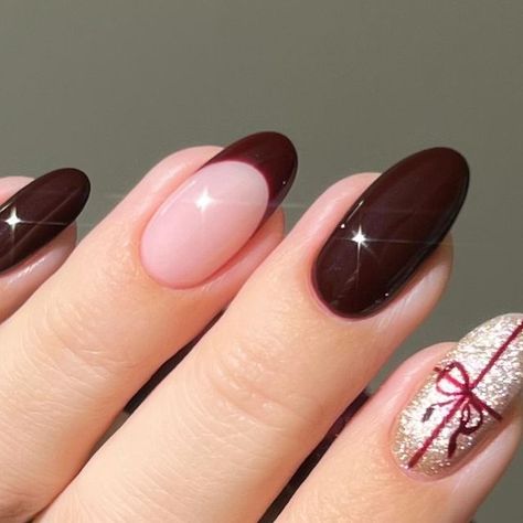 2023 Nails, Burgundy Nails, Sparkly Nails, French Tip Nails, Bb Cream, Holiday Nails, Winter Nails, Christmas Nails, Glitter Nails