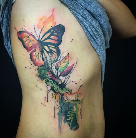 Metamorphosis Metamorphosis Tattoo, Caterpillar Tattoo, Teen Tattoos, Evolution Tattoo, Butterfly Metamorphosis, Unique Butterfly Tattoos, Art Teen, Insect Tattoo, Special Tattoos