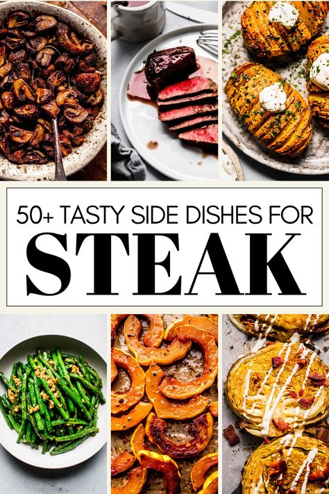 Best Sides For Steak, Sides For Steak, Mushroom Sauce Steak, Steak Dinner Sides, Steak Sides, Steak Dinners, Best Sides, Steak Dishes, Steak Side Dishes