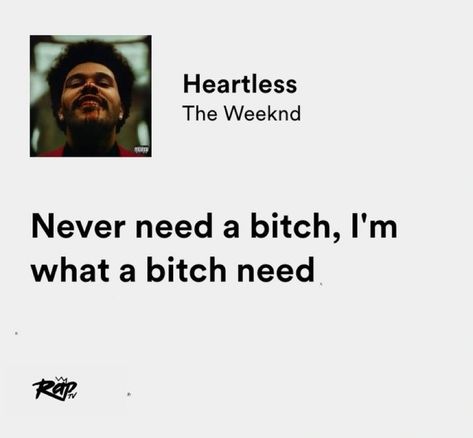 Heartless The Weeknd, Spotify Ideas, Rap Album Covers, Need Quotes, Hollywood Songs, Rapper Quotes, Rap Quotes, Meaningful Lyrics, Rap Albums