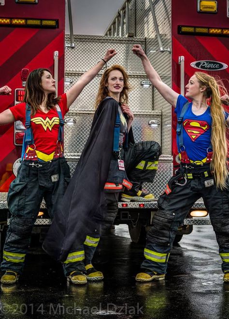 All of these Ladies are Interior/Structural Firefighters and EMTs... one is even a Fire Investigator. You don't NEED Super Powers To be a HERO !! ... Join your Local Volunteer Fire Department TODAY. :) Gifts For Brothers, Girl Firefighter, Firefighter Paramedic, Firefighter Decor, Firefighter Emt, Firefighter Love, Fire Life, Female Firefighter, Volunteer Fire Department