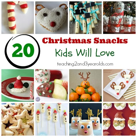 Kids Christmas Snacks - Perfect for school parties, playgroups, home parties, or just because! Teaching 2 and 3 Year Olds Kids Christmas Snacks, Christmas Snacks For Kids, Christmas Snack Recipes, Easy Holiday Snacks, Christmas Snacks Easy, Healthy Christmas Treats, Easy Christmas Treats, Snacks For Kids, Healthy Christmas