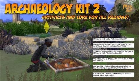 Sims 4 Archaeology Cc, Sims 4 Cc Activities And Skills, Archaeology Dig, Sims 4 Decades Challenge, Classic Rpg, Sims Houses, Historical Eras, Jungle Adventure, Historical Books