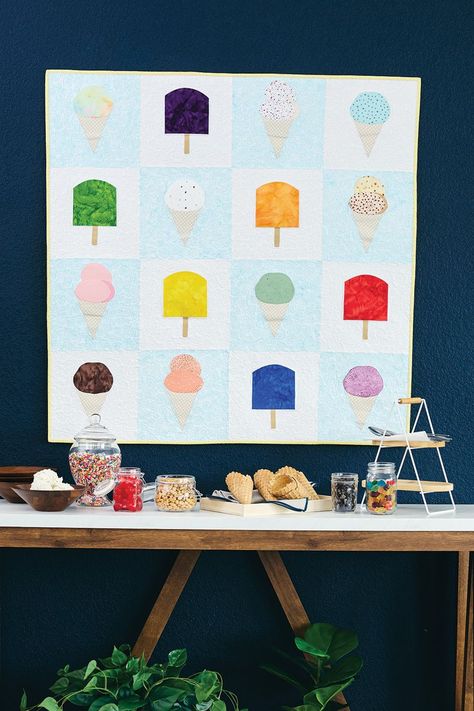 Q154_IceCreamIceCream_ST1 800x1201 Ice Cream Quilt, Cream Quilt, Ice Cream Ice, Cream Ice Cream, Quilt Pattern Download, Easy Quilts, You Lost Me, Pattern Download, Quilt Pattern