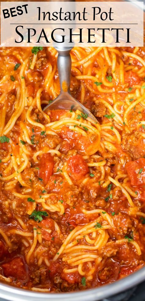 Spaghetti Instant Pot, Instant Pot Spaghetti Recipe, Spaghetti With Ground Beef, Instant Pot Spaghetti, Beef Recipe Instant Pot, Sausage Recipes For Dinner, Family Of 7, Baby Dinner, No Carbs