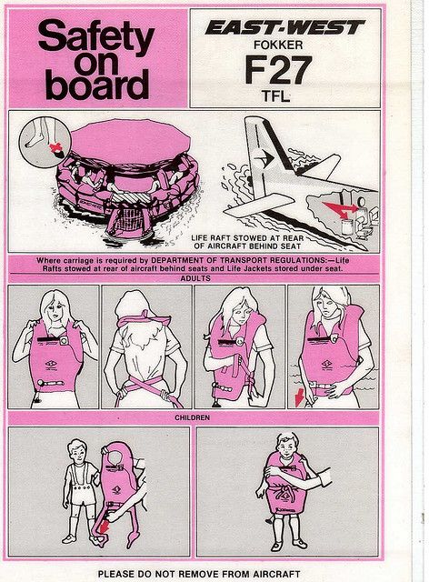 Aircraft Safety Information Card VH-TFL | Flickr - Photo Sharing! Airplane Safety Card, Airplane Safety, Technical Illustration, Survival Shelter, Safety Instructions, Vintage Airlines, Information Card, Vintage Airplanes, Graphic Design Lessons