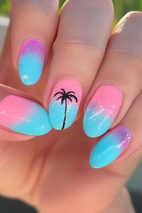 32 Trendy Vacation Nail Designs That You Need To Try ASAP #nails #nailsdesign #nailsart, #springnails2024 #aprilnails, #summernails. https://whispers-in-the-wind.com/summer-nail-trends-10-stunning-designs-to-try-now/?nails Colorful Vacation Nails, Mexico Vacation Nails, Nails For Black Women, Current Nail Trends, Vacation Nail Ideas, Best Summer Nail Designs, Vacation Nail Designs, Vacation Nails Beach, Tropical Nail Designs