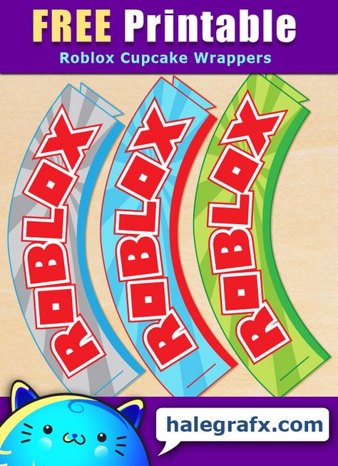 FREE Printable Roblox Cupcake Wrappers Roblox Cupcake, Roblox Cakes, Game Themed Party, Roblox Birthday Cake, Cupcake Wrappers Printable, Happy Birthday Banner Printable, Roblox Party, Roblox Cake, Roblox Birthday