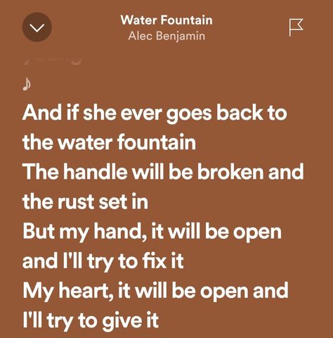 Water Fountain Lyrics, Alec Benjamin Water Fountain, Water Fountain Alec Benjamin, Alec Benjamin Lyrics, Song Captions, Alec Benjamin, Double Dare, Quotes Lyrics, My Heart Is Yours