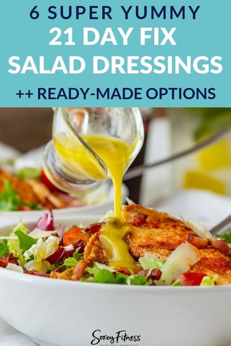 21 Day Fix Approved Salad Dressings - Ranch, Avocado, Caesar, Italian & Herb dressings! 21 Day Fix Meal Plan | 21 Day Fix Food List| 21 Day Fix Containers | Portion Control Containers | Lose Weight | Diet | Healthy meals | #soreyfitness #21dayfix #21daymealplan #21dayfixmeals #healthyrecipes #healthyfood #healthyeating #health #wellness #saladrecipes #saladdressing #eathealthy #eatinghealthy #healthymeals #mealprep #mealprepideas 21 Day Fix Food List, 21 Day Fix Dressings, 21 Day Fix Containers, 21 Day Fix Chili, 21 Day Fix Desserts, 21 Day Fix Snacks, 21 Day Fix Breakfast, 21 Day Meal Plan, 21 Day Fix Diet