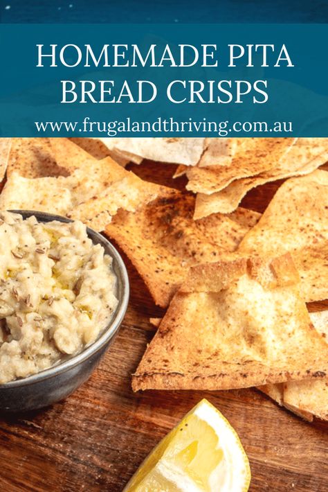 Save on crisps and crackers at your next party with these easy, frugal and versatile homemade pita bread crisps. These are super quick to make and bake! #budgetentertaining #frugalfood #budgetappetizers via @goodymel Pita Crisps Recipe, Bread Crisps Recipe, Budget Appetizers, Pita Crisps, Bread Crisps, Homemade Crisps, Seafood Night, Snacky Foods, Pantry Cooking