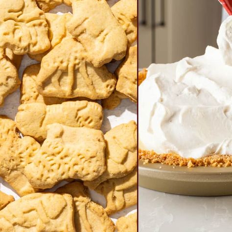 Animal Crackers Make Great Pie Crust | America's Test Kitchen Animal Cracker Crust Recipe, Animal Cracker Pie Crust, Animal Cracker Crust, Pie Crust Uses, Apple Slab Pie, Animal Cracker, Unique Pies, Cheesecake Crust, Coconut Cream Pie