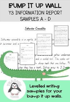 Writing Success Criteria, Bump It Up Wall, Learning Writing, Informative Writing, Information Report, Writing Samples, Bump It, 3rd Grade Writing, Teachers Pay Teachers Seller