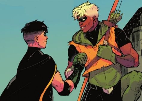 #dc #dc comics #comic book #comic book series #dc pride #pride #lgbtq #wallpaper #profile picture #icon #character #charecters #lesbian #gay #bisexual #asexual #homosexual Conner Hawke, Connor Hawke, Dc Pride, Arrow Dc, Arrow Dc Comics, Pride 2023, Robin Tim Drake, Super Sons, Justice Society