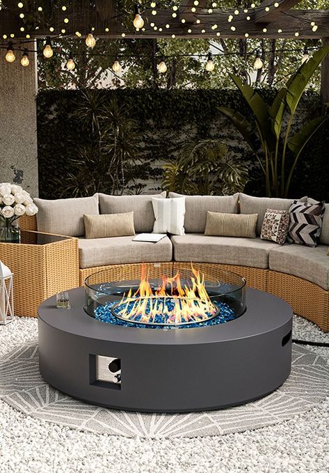 Amazon.com: UPHA 42-inch Outdoor Propane Gas Fire Pit Table 50000 BTU Concrete Round Fire Pit for Outside Patio with Propane Tank Cover, Wind Guard, White Fire Glass, Rain Cover, Terrazzo Beige : Patio, Lawn & Garden Diy Propane Fire Pit, Beige Patio, Outdoor Fire Pit Area, Propane Tank Cover, Glass Fire Pit, Round Fire Pit, Gas Fire Pit Table, Gas Fire Pit, Fire Pit Area