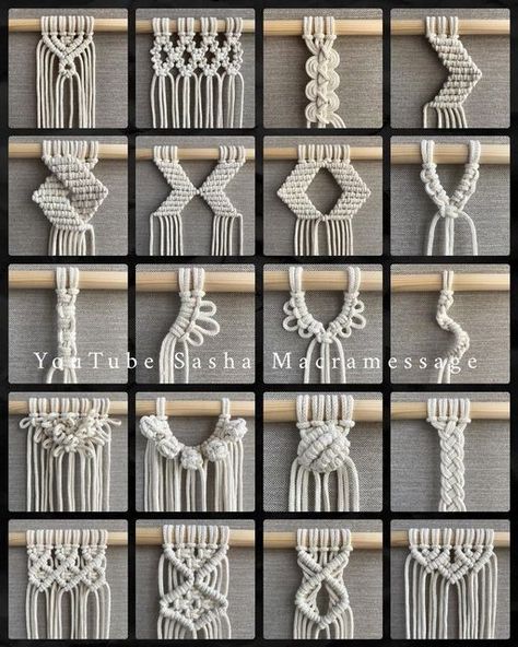 Dekorasi Bohemia, Simpul Makrame, Art Macramé, Pola Macrame, Pattern Elements, Free Macrame Patterns, Macrame Plant Hanger Tutorial, Macrame Plant Hanger Patterns, Macrame Wall Hangings