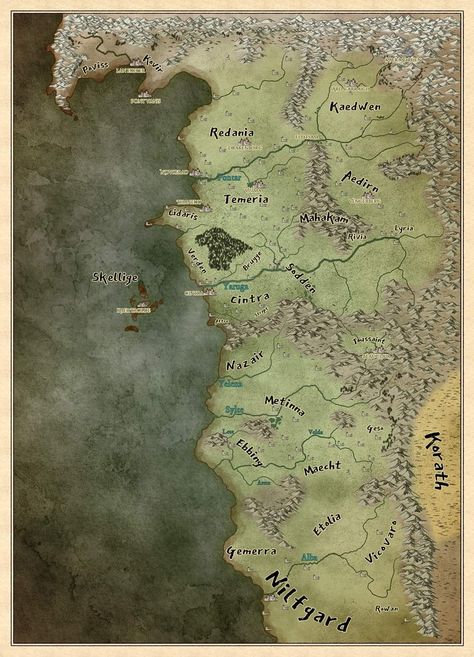 The Witcher Map, The Witcher Book Series, Witcher Books, The Witcher 1, Fantasy Environment, The Witcher Game, Fantasy World Map, The Witcher Books, Witcher Art