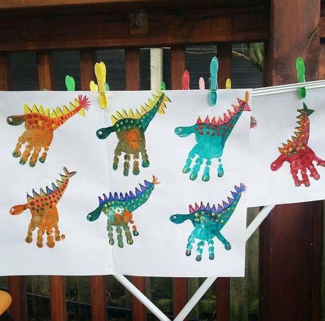 Hand Print Art, Print Crafts, Vbs 2023, Dinosaur Themed Birthday Party, Baby Footprint, Dinosaur Activities, Dinosaur Crafts, Dino Birthday, Dino Party