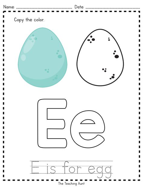 E For Egg Preschool, E For Egg, E Is For Egg, Preschool Freebies, Preschool Apple Activities, Letter Worksheets For Preschool, Preschool Alphabet, Alphabet Tracing Worksheets, Flashcards For Kids