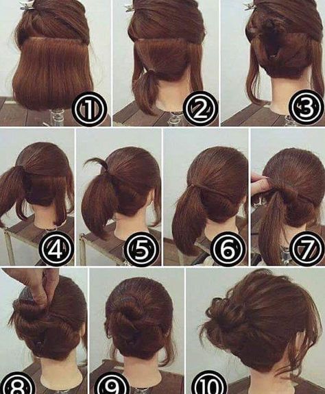 Hair Updo Tutorials, Messy Bun Curly Hair, Easy Hairdo, Updo Tutorials, Hairdo Ideas, Messy Bun For Short Hair, Short Hair Makeup, Hair Updos Tutorials, Updo Tutorial