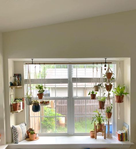 Windowsill, styling, shelves, plants, planters, books Plants Living Room Window, Window Sill Ledge, Window Sill Bookshelf, Styling A Bay Window Sill, Window Sill Planter Ideas, Cute Window Sill Decor, Under Window Shelves, Amy And Kate Capturing Home, Office Window Sill Decor