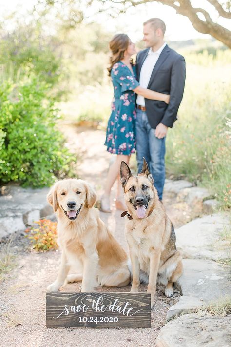 Engagement Photo Ideas With Dogs, Dogs In Engagement Pictures, Engagement Photos Dog Ideas, Dog Engagement Announcement, Engagement Photos With Dogs Ideas, Engagement Pictures With Dogs, Dog Proposal, Dog Family Pictures, Engagement Photos With Dogs