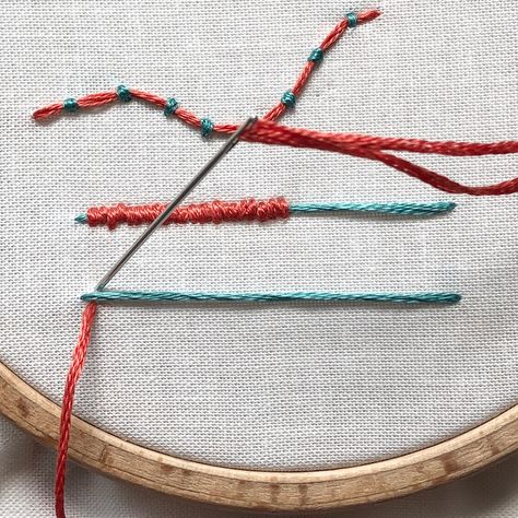 How to Embroider: Trailing Couching Stitch- Video and Step by Step Tutorial Couch Stitch Embroidery, Raised Embroidery Stitches, Couching Stitch Embroidery, Embroidery Couching, Rope Embroidery, Couching Stitch, Raised Embroidery, Stitch Tutorial, Embroidery Stitch