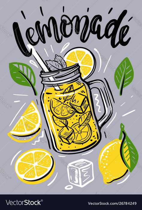 Lemonade Sticker Design, Lemonade Graphic Design, Food Ad Design, Lemonade Drawing, Lemon Logo Design, Lemonade Logo, Cup Of Lemonade, Lemonade Poster, Lemonade Cup